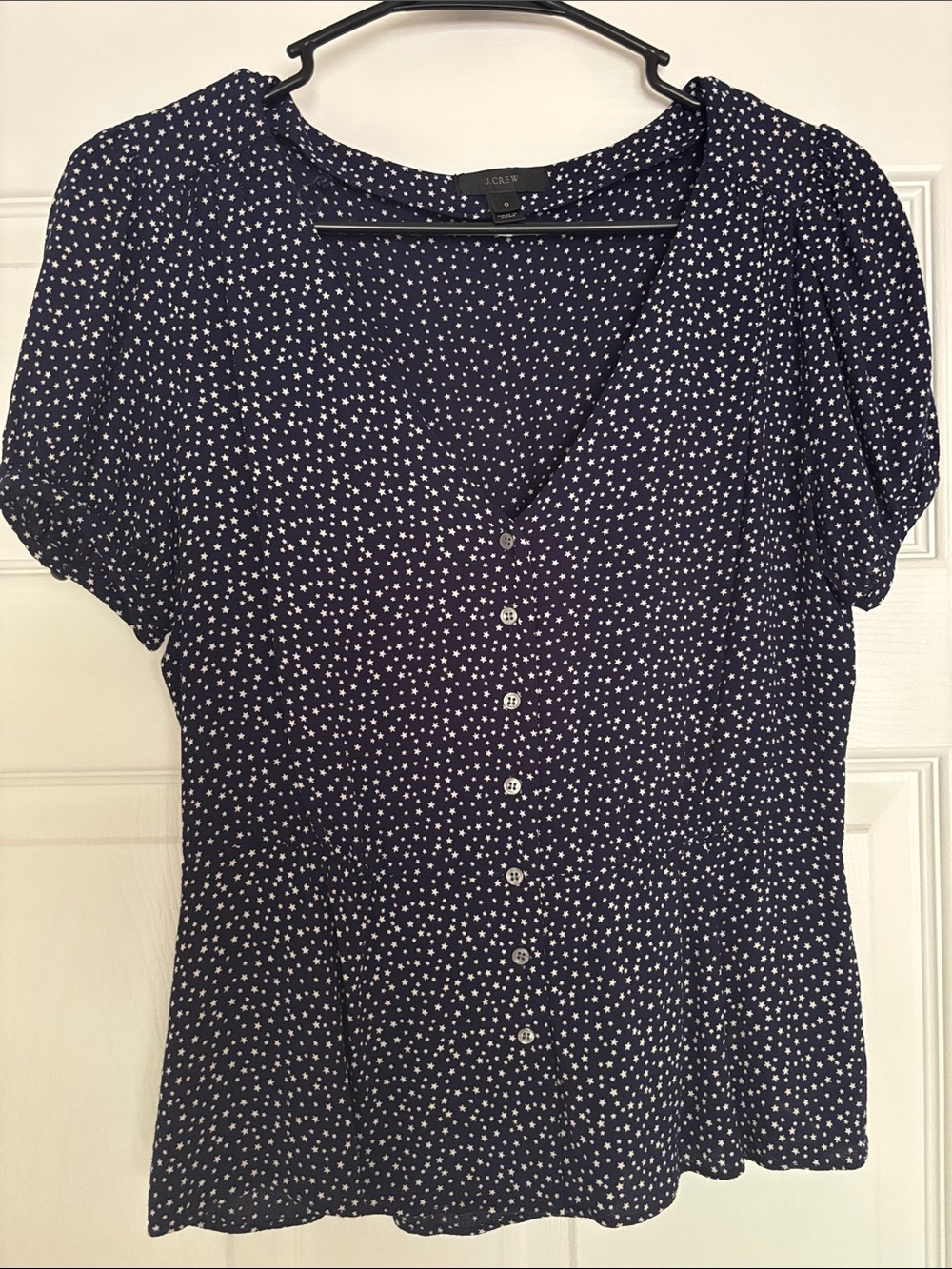 J. Crew Women’s Navy Star Dotted Button-Front Top